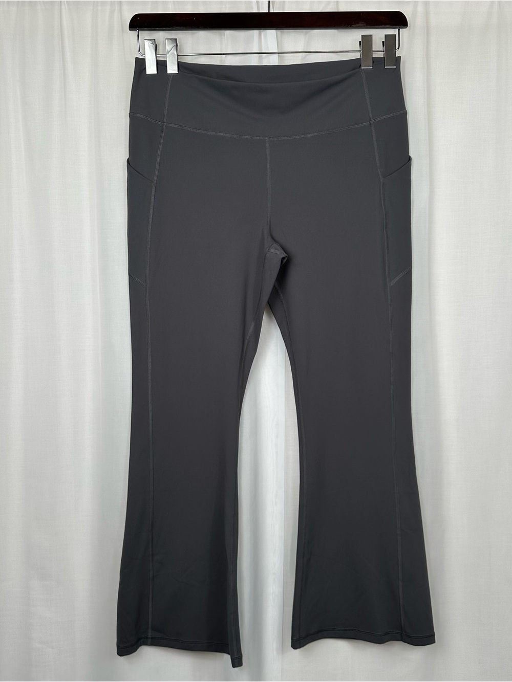 Yitty Fabletics Pocket Flare Leggings Plus Size 4X Dark Charcoal Gray Athleisure
